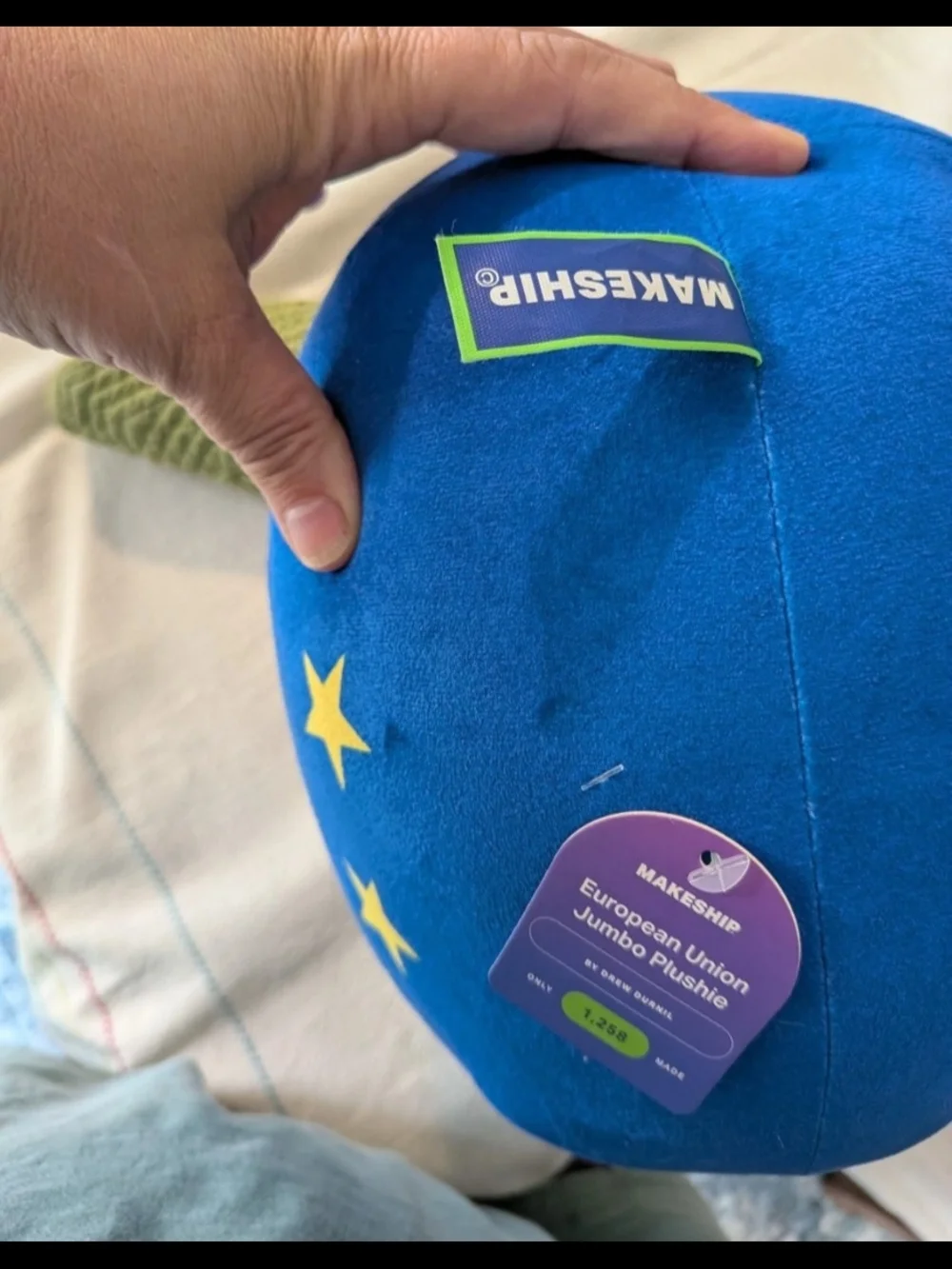 Drew Durnil Makeship European Union Blue Yellow EU Flag Plush 2024 NWT